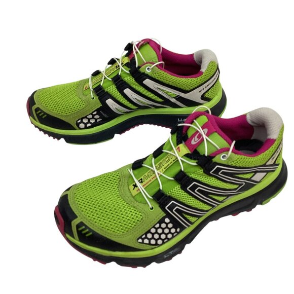 Salomon XR Mission 1 Womens 8 OrthoLite Trail Running Shoes Lime Green - Picture 2 of 11